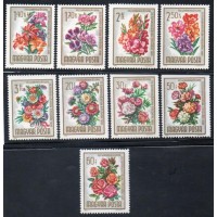 HUNGRIA - 1965 - 1721/1729 - SÉRIE COM 9 SELOS - FLORA - FLORES E ROSAS - 6 EUROS