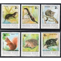 HUNGRIA - 1986 - 3070/3075 - SÉRIE COM 6 SELOS - FAUNA SELVAGEM DE PEQUENO PORTE