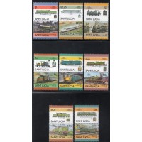 ST. LÚCIA - 1986 - 794/809 - SÉRIE COM 16 SELOS - TRANSPORTES - TRENS