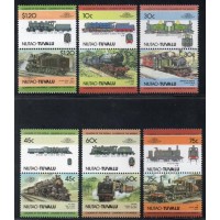 TUVALU - 1985 - SEGUNDA SÉRIE COM 12 SELOS - TRANSPORTES - TRENS