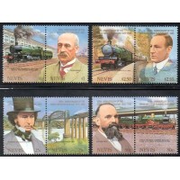 NEVIS - 1985 - 319/326 - SÉRIE COM 8 SELOS - TRANSPORTES - TRENS