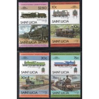 ST. LÚCIA - 1985 - 763770 - SÉRIE COM 8 SELOS - TRANSPORTES - TRENS
