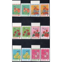 GABÃO - 1971 - A-112/A-117 - SÉRIE COM 6 SELOS - FLORES AÉREAS