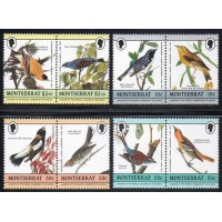 MONTSERRAT - 1985 - 588/595 - SÉRIE COM 8 SELOS - FAUNA - PÁSSAROS