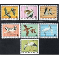 HUNGRIA - 1976 - 2536/2542 - SÉRIE COM 7 SELOS -  FAUNA - AVES DE GRANDE PORTE