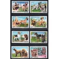 ROMÊNIA - 1990 - 3869/3876 - SÉRIE COM 8 SELOS -  FAUNA - CACHORROS
