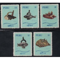PERU - 1991 - 533+291/294 - SÉRIE COM 5 SELOS -  FAUNA MARINHA - 5,5 EUROS