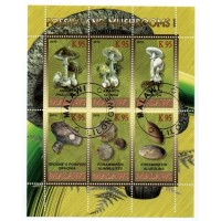 MALAWI - BLOCO COM 6 SELOS - CARIMBADO - FLORA - FÓSSEIS E MINERAIS - 2010
