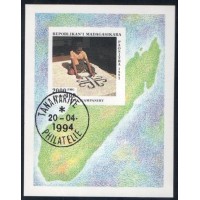 MADAGASCAR - BLOCO COM 1 SELO - CARIMBADO - ARTE - PINTURA - 1994