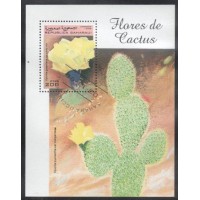 SAHARA - BLOCO COM 1 SELO - CARIMBADO - FLORA - CACTOS - 1998