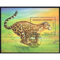 MADAGASCAR - BLOCO COM 1 SELO - CARIMBADO - FAUNA - PANTERA - 1994