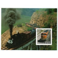 BENIN - BLOCO COM 1 SELO - CARIMBADO - TRANSPORTE - TRENS - 2003