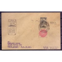 ENVELOPE COM CENSURA - VIA VASP DO RIO GRANDE DO SUL EM 27/11/1940 PARA RIO DE JANEIRO COM CARIMBO DE CHEGADA NO VERSO EM 28/11/1940