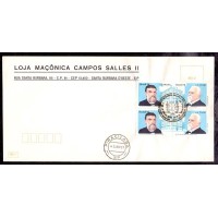 MAÇONARIA - ENVELOPE COM SELOS C1763/64 - CARIMBO COMEMORATIVO E CARIMBO "PIRACICABÁ SP" - 1991
