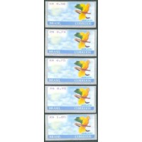 SE-25/29 - 2003 - ARARAJUBA - SÉRIE COM 5 SELOS ETIQUETA - NOVOS VALORES - MINT - RHM R$ 154,00 (30,8 UFS X R$ 5,00)