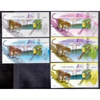 FAUNA - PANTERA - 5 BLOCOS - PROVA DE COR SEQUENCIAL - SEM CARIMBO - MINT - INDONÉSIA - 2006