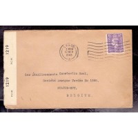 GRÃ-BRETANHA / INGLATERA - 2ª GUERRA MUNDIAL - ENVELOPE CIRCULADO DE LEEDS (INGLATERRA) EM 12 MAR 1945 PARA BÉLGICA - ABERTA PELA CENSURA INGLESA 