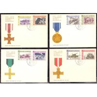 POLÔNIA - 4 FDC`s - `25º ANIVERSÁRIO DO EXÉRCITO DO POVO POLONÊS` - 1968