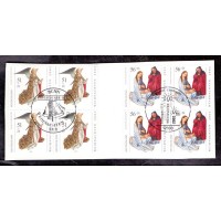 RELIGIÃO/NATAL - CARTÃO COM 2 QUADRAS COLADAS E CARIMBADAS NO VERSO - ALEMANHA - 2002