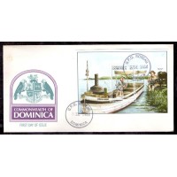 TRANSPORTE - BARCOS - FDC COM BLOCO - DOMINICA - 1988