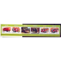 TRANSPORTE - CARRO DE BOMBEIROS - CADERNETA - TIRA COM 6 SELOS - COREIA DO NORTE - 2011