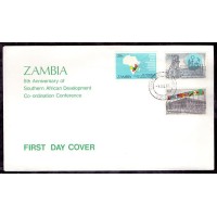 ZÂMBIA - FDC - 5º ANIVERSÁRIO DO DESENVOLVIMENTRO DA ÁFRICA - 1985
