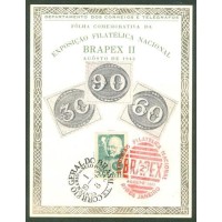 F-A-04A - EXPO FILATÉLICA NACIONAL - BRAPEX II - CARIMBO CBC + 1º DIA - NÚMERO INVERTIDO NO VERSO - CHARNEIRA - RHM R$ 750,00 (150 UFs X R$ 5,00)