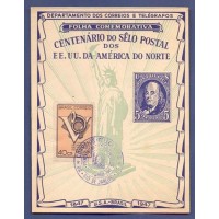 F-A-06 - CARIMBO CBC - PONTOS DE OXIDAÇÃO - 1947 - CENTENÁRIO DO SELO DOS ESTADOS UNIDOS - RHM R$ 250,00 (50 UFS X R$ 5,00)