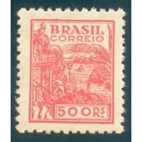 R-376 - 1943/44 - NETINHA - FILIGRANA CORREIO*BRASIL -  500 RÉIS - VERMELHO ALARANJADO - NOVO - GOMADO - LEVE OXIDAÇÃO - MUITO BONITO - RHM R$ 2.750,00 (550 UFs X 5,00)