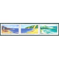 C-2387A - 2001 - MINT - TRÍPTCOS - SÉRIE COM 3 SELOS - PRAIAS BRASILEIRAS: JERICOACOARA/CE / PONTA NEGRA/RN / PRAIA DA ROSA/SC 