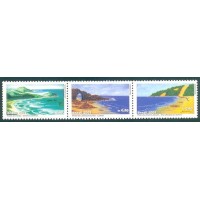 C-2389A - 2001 - MINT - TRÍPTCOS - SÉRIE COM 3 SELOS - PRAIAS BRASILEIRAS:  - PRAIA DA ROSA/SC / JERICOACOARA/CE / PONTA NEGRA/RN