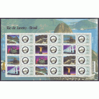 C-2702/2707 - 2007 - SP-16/21 - NOVA - ALGUMAS MARCAS VERSO (DIFÍCEIS VER FOTO) - FOLHA PERSONALIZADA - RIO DE JANEIRO - VINHETA ASSOCIAÇÃO FILATÉLICA - RHM 360UFS