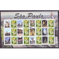 C-2885/2896 - 2009 - MINT - FOLHA PERSONALIZADA - SÃO PAULO VERTICAL - RHM 360 UFS - VINHETA ONÇA PINTADA