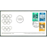 FDC-093 - 1976 - JOGOS OLÍMPICOS DE MONTREAL - C-0933/935 - CARIMBO CBC + 1º DIA -  RHM R$ 107,50 (21,50 UFS X R$ 5,00)