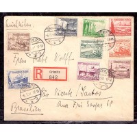 ALEMANHA REICH - ENVELOPE CIRCULADO DE GRÖMITZ (ALEMANHA) EM 06/12/37 PARA SÃO PAULO (SÃO VICENTE) COM CARIMBO DE CHEGADA NO VERSO EM 25/12/37 