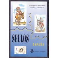 ESPANHA - ÁLBUM CONTENDO 5 SELOS + 1 BLOCO + 1 AEROGRAMA + 1 BILHETE POSTAL 