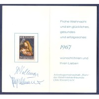 AUTÓGRAFO/ASSINATURA - A IDENTIFICAR - SELO - RELIGIÃO/NATAL - NOVA ZELÂNDIA - 1966/1967