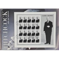 ESTADOS UNIDOS - 1998 - CINEMA / HITCHCOCK / HOLLYWOOD - LINDA CARTELA CONTENDO MINIFOLHA 20 SELOS CARIMBOS COMEMORATIVO COLADA EM PAPELÃO