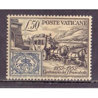 VATICANO - SELO 152 CAT.SASSONE - SELO DESTACADO DO BLOCO 01 - 1952
