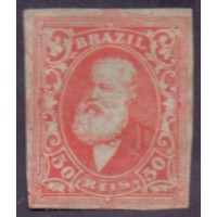 CB-017 -  VARIEDADE / CURIOSIDADE - NOVO - RECORTADO DE INTEIRO POSTAL - 1887 - 50 RÉIS - EFÍGIE DOM PEDRO II BARBA BRANCA