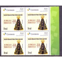 PB-021 - 2016 - MINT - QUADRA - 300 ANOS DE DEVOÇÃO À NOSSA SENHORA APARECIDA - NOVA LOGO ECT