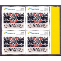 PB-080 - 2018 - MINT - QUADRA - CORINTHIANS 40 ANOS FIM DO JEJUM, GOMADO - LOGO NOVO ECT