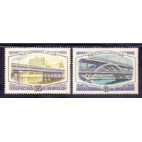 RÚSSIA - UNIÃO SOVIÉTICA - 2 SELOS - ARQUITETURA - PONTES - 1980