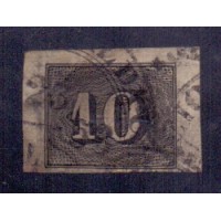 I-11 - CARIMBO CGC 1853 - DUPLO CÍRCULO INTERNO - 3 SUPER MARGENS - 10 RÉIS - VERTICAIS 