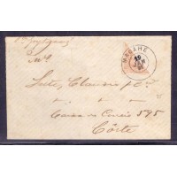 IMPÉRIO - CARIMBO MACAHE - PEÇA SUPER ESPECIAL - CARTA COM SELO BISSETADO 56BSS - 200 RÉIS CABEÇA GRANDE - RARÍSSIMA E LINDÍSSIMA