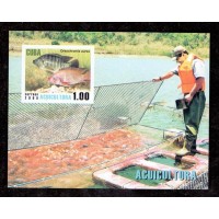 CUBA - 2008 - FAUNA MARINHA - PISCICULTURA -LINDO BLOCO COM SELO FIXO