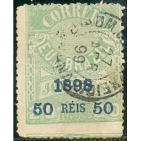 R-127 - SELOS "JORNAIS" SOBRESTAMPADOS - 50/20 RÉIS - AZUL/VERDE CLARO - CARIMBADO - SEM GOMA - PONTOS DE OXIDAÇÃO - RHM R$ 150,00 (30 UFs X 5,00)