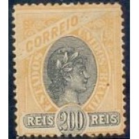 R-085D - MADRUGADA REPUBLICANA - DENTEAÇÃO 13 - 200 RÉIS - LARANJA E PRETO - NOVO - GOMADO - CHARNEIRA - RHM R$ 975,00 (195 UFs X 5,00)