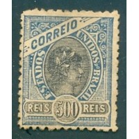 R-105 - 1902/05 - MADRUGADA REPUBLICANA - TIPOS ANTERIORES - 500 RÉIS - AZUL E PRETO - NOVO - SEM GOMA - MUITO BONITO -  RHM R$ 1.800,00 (360 UFs X 5,00)