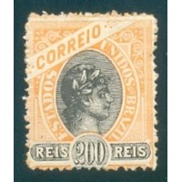 R-085D - MADRUGADA REPUBLICANA - DENTEAÇÃO 13 - 200 RÉIS - LARANJA E PRETO - NOVO - SEM GOMA - CHARNEIRA - MARCA DE DOBRA - RHM R$ 975,00 (195 UFs X 5,00)